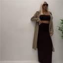 completo con top imbottito e gonna arricciata sul retro upped